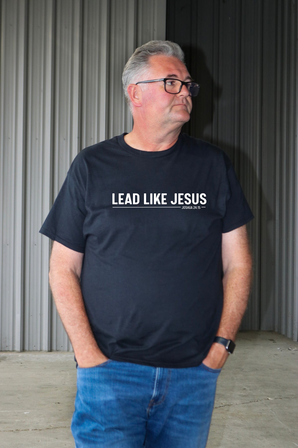 Lead Like Jesus | Joshua 24:15 Christian Men's Graphic Tee